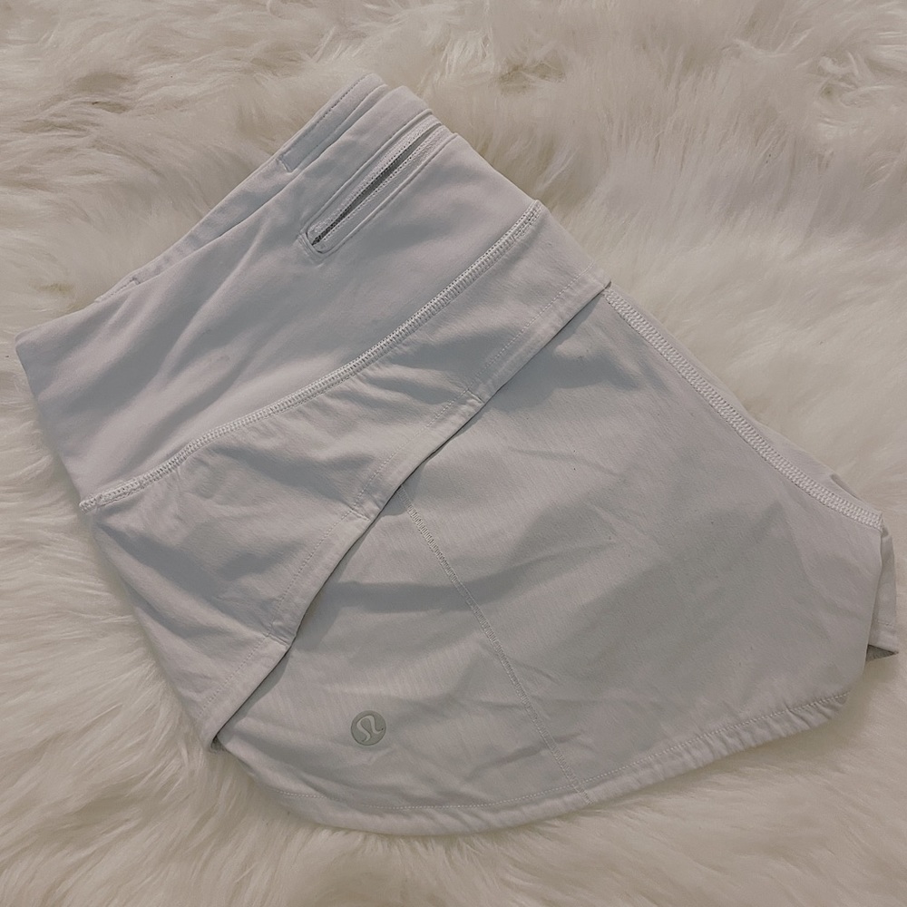 White Lululemon Speed Up Short 2.5”